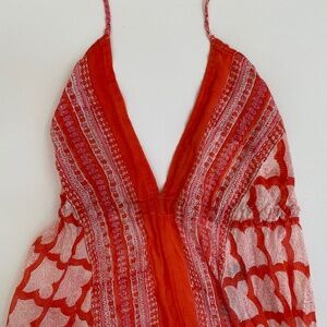 Aurobelle Ibiza Indian Cotton Halter Dress